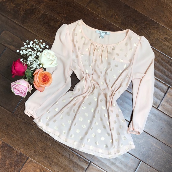 Forever 21 Tops - Blush & Gold Top